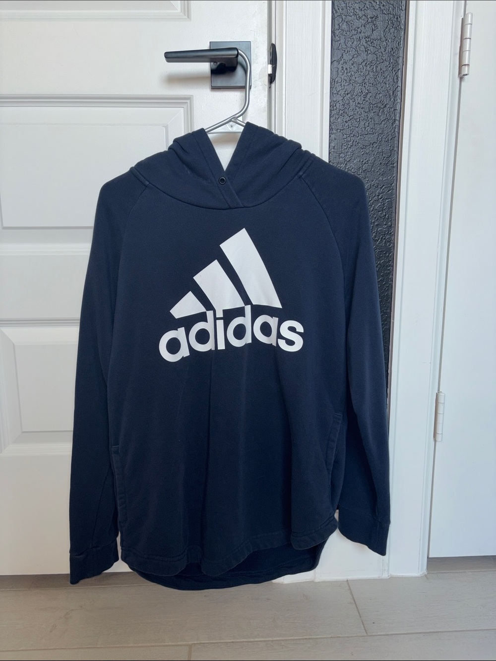 adidas navy blue Hoodie with White Logo